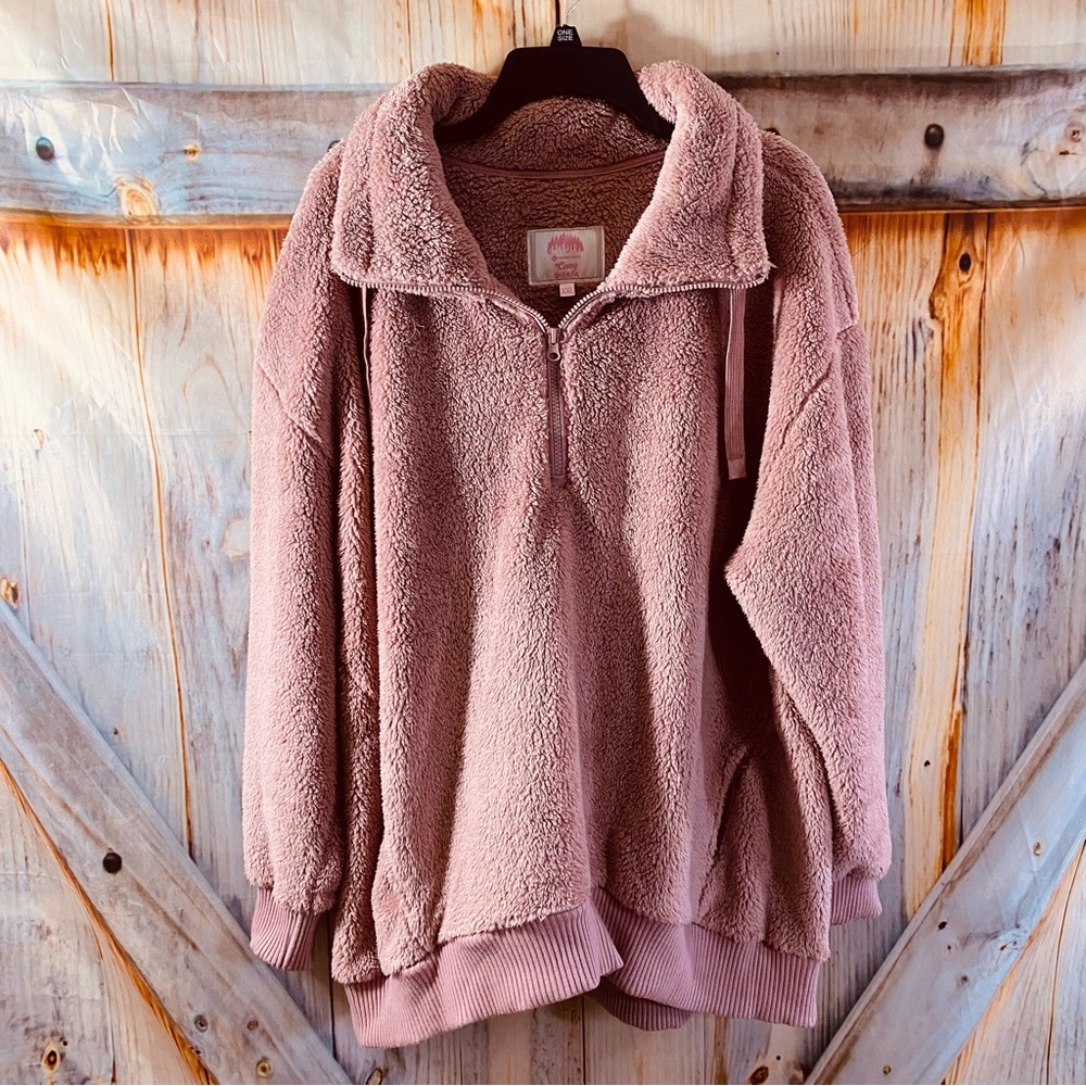 Member’s Mark Mauve Sherpa XXL Quarter Zip Pullover